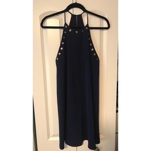 Short blue flowy dress